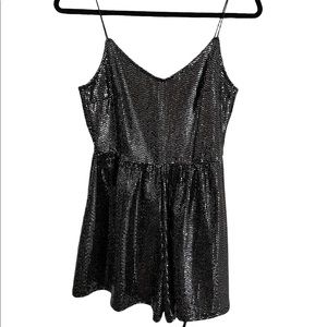 H&M Size S Black Shiny Romper (Shorts)